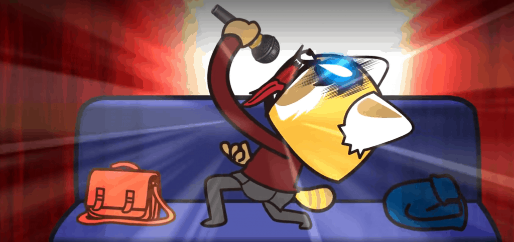 Retsuko in death metal mode